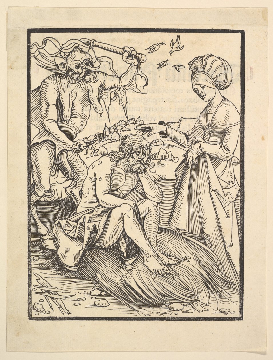 Job fristet av en demon, 1509. av Hans Baldung