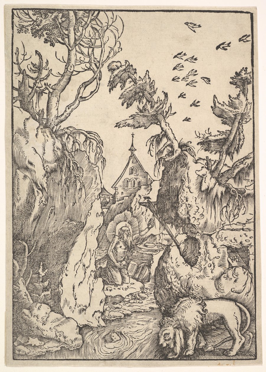 St. Hieronymus i ørkenen, ca. 1511. av Hans Baldung