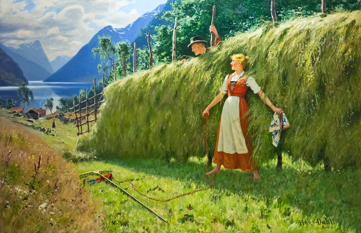 Sommerepisode (olje på lerret) av Hans Dahl