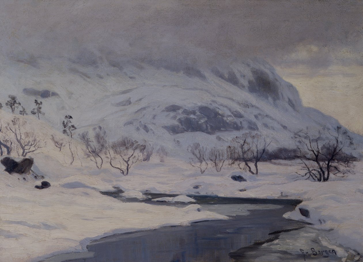 Fjelllandskap, vinter av Hans Fredrik Henriksen Borgen