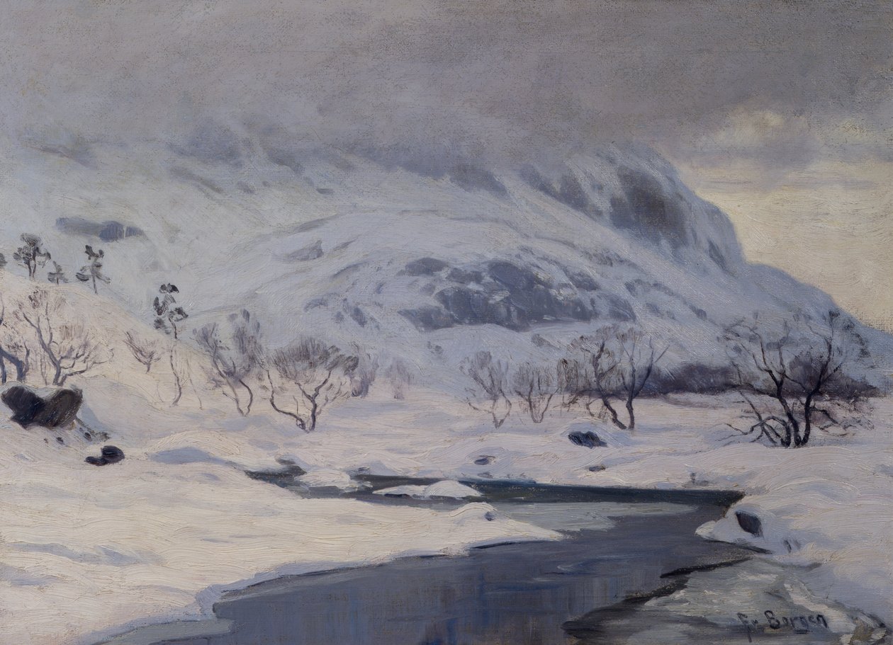 Fjelllandskap, vinter av Hans Fredrik Henriksen Borgen