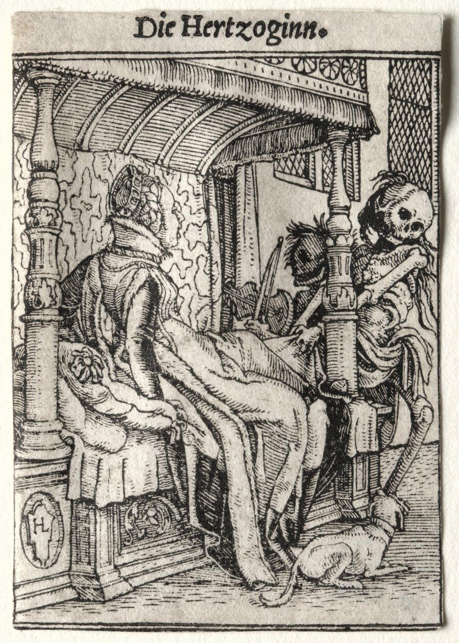 Dødedansen: Hertuginnen. av Hans Holbein
