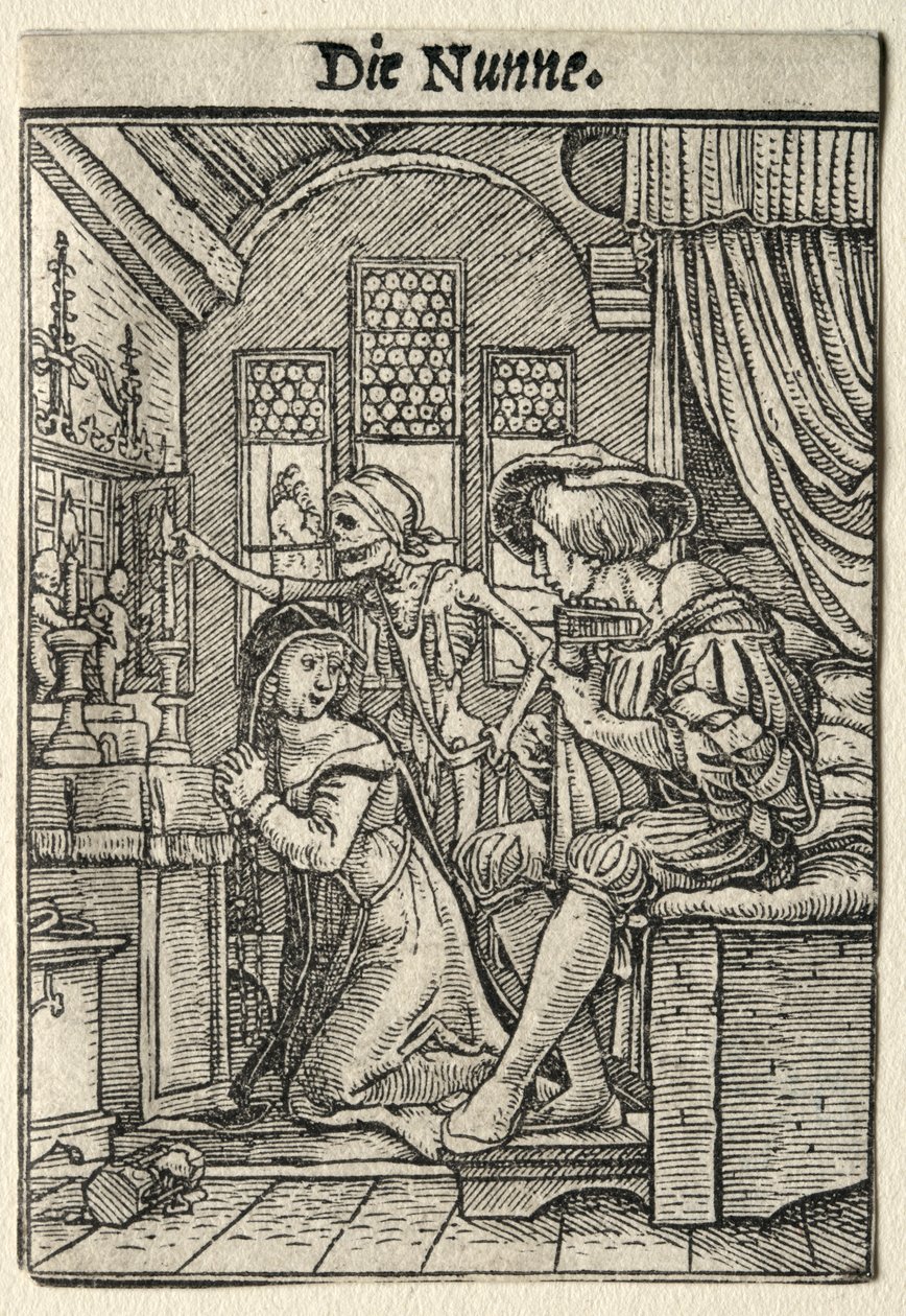 Dødedansen: Nonnen. av Hans Holbein