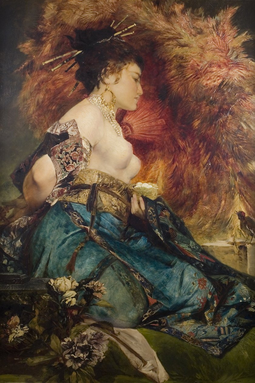 En japansk kvinne, ca. 1870 av Hans Makart