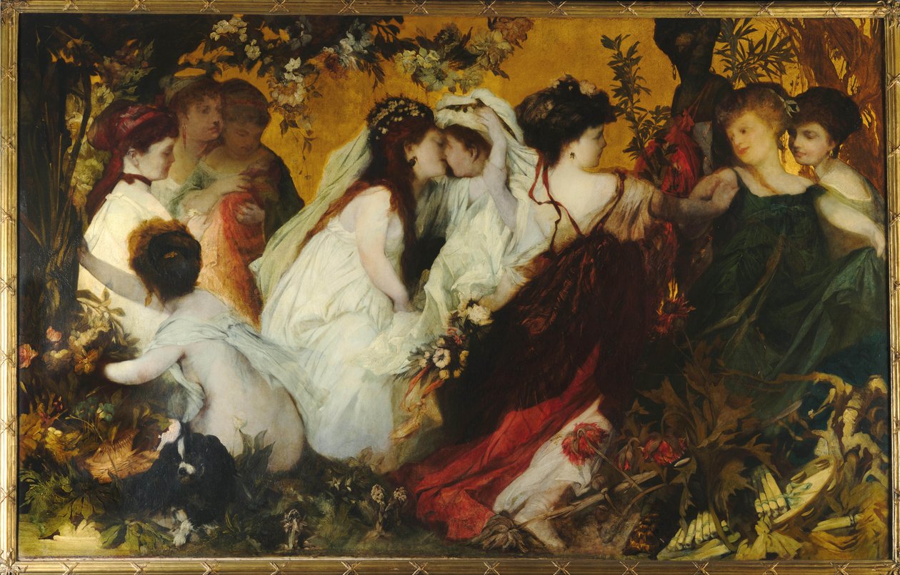 Modern Amoretti, Triptych, høyre panel, 1868. av Hans Makart