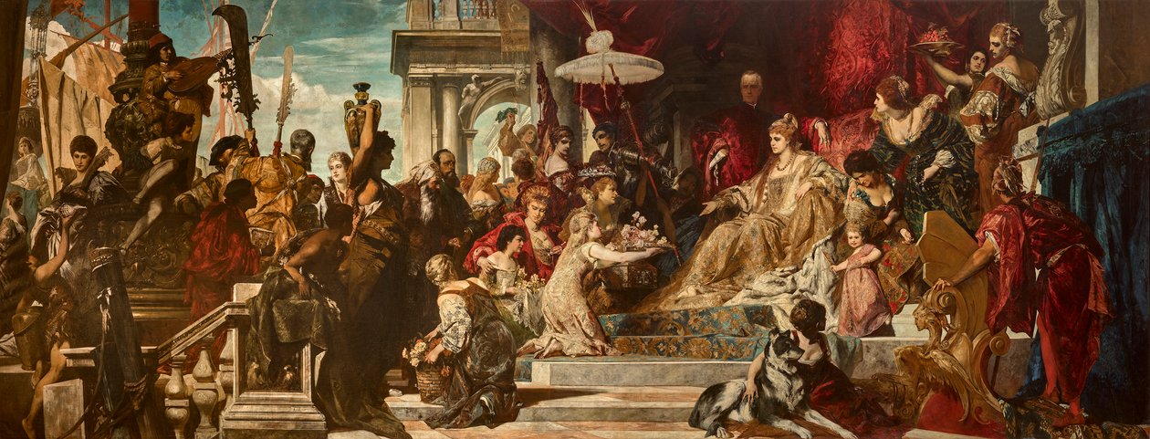 Venedig hedrer Caterina Cornaro av Hans Makart