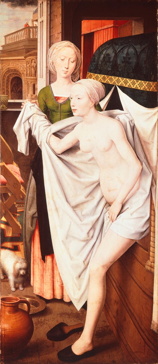 Batseba ved badet hennes, ca. 1485 (maleri) av Hans Memling