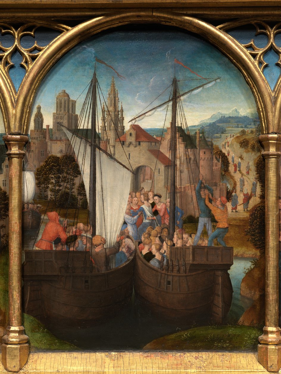 Detalj av relikvieskrinet til Saint Ursula av Hans Memling