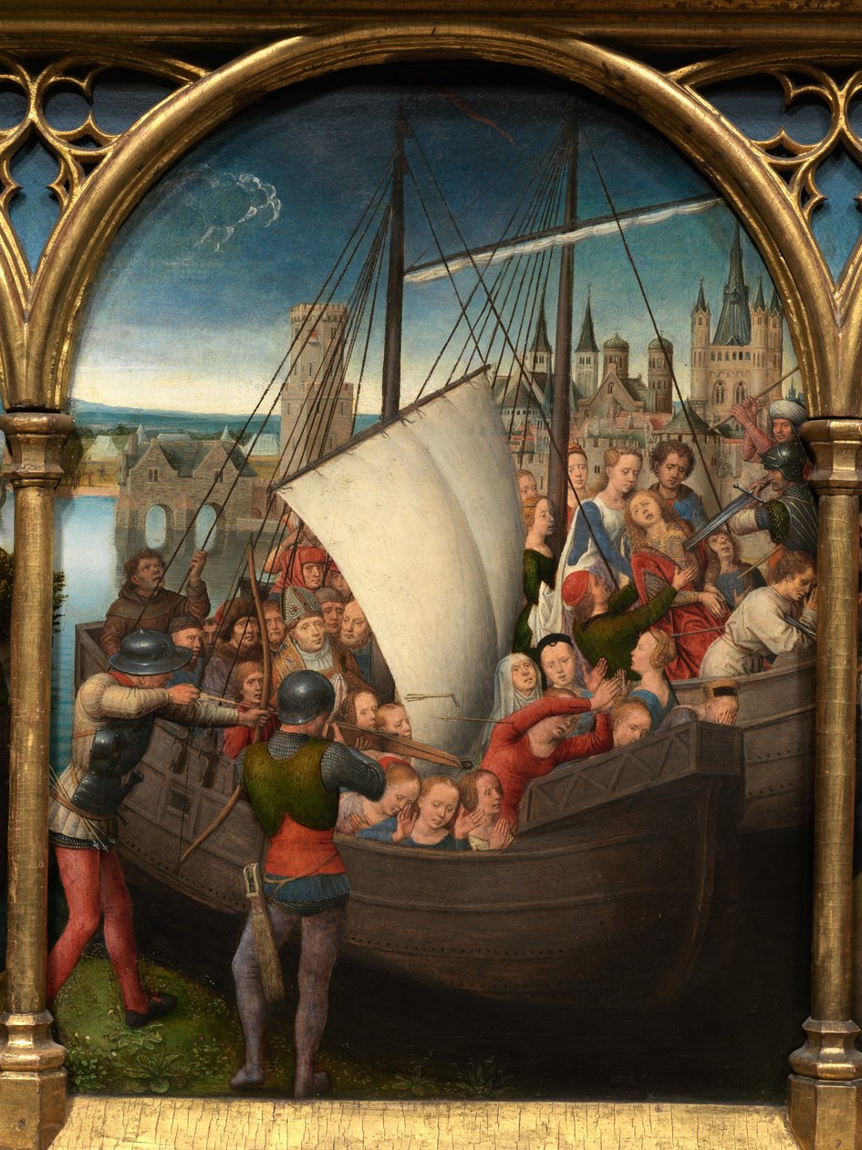 Detalj av relikvieskrinet til Saint Ursula av Hans Memling