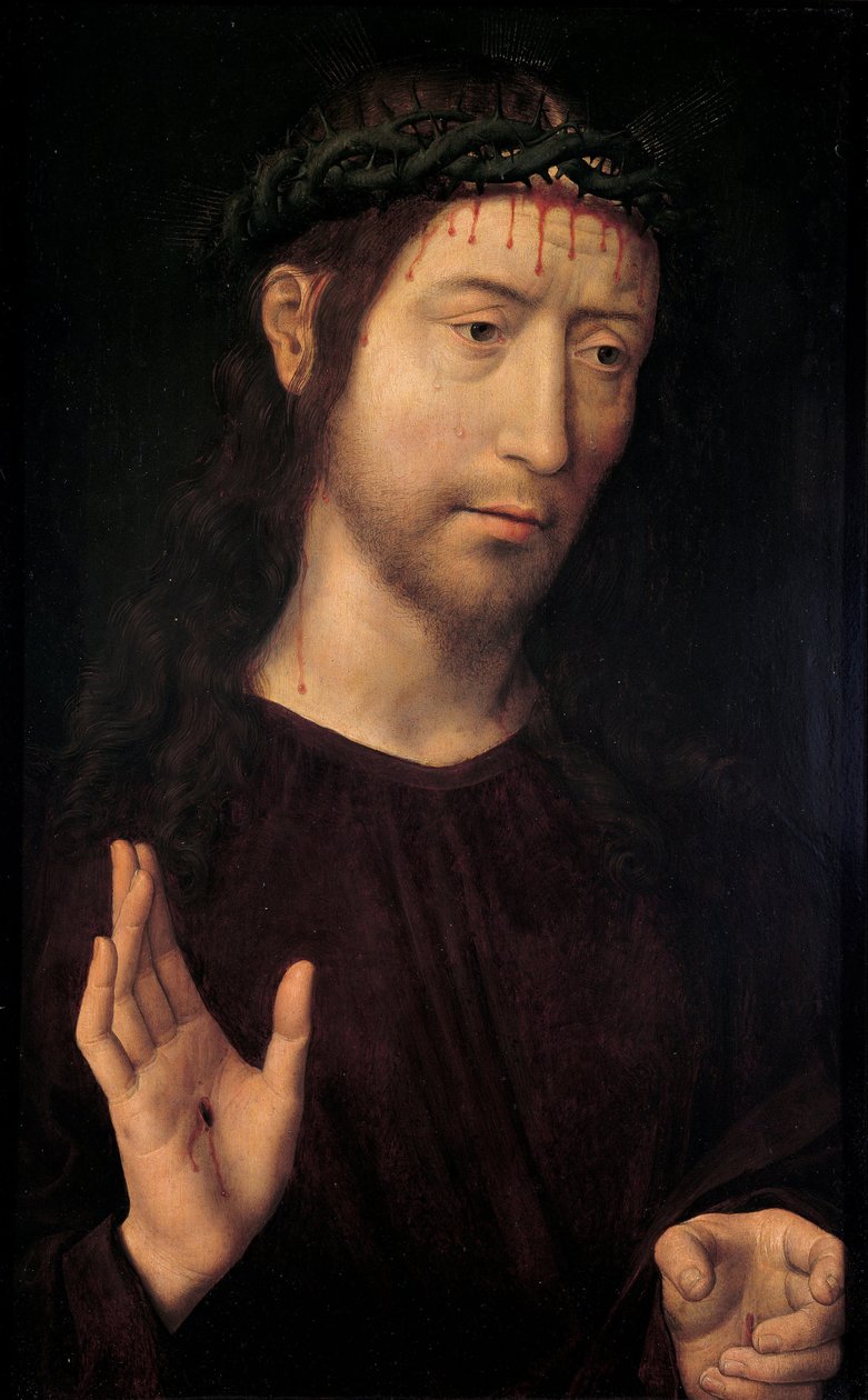 Velsignelsen av sorgens mann, 1480-1490 av Hans Memling