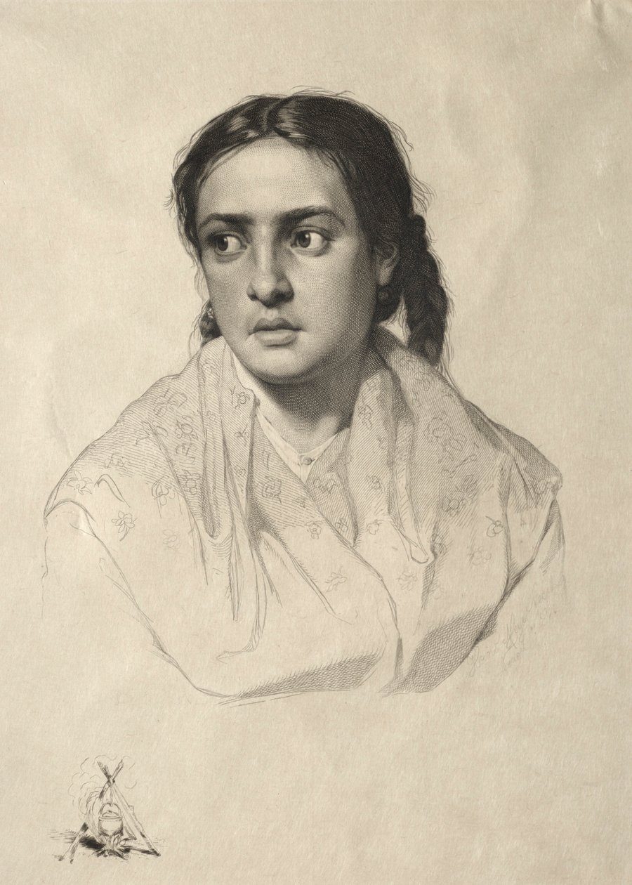 Hodet til en jente, 1870. av Hans Meyer