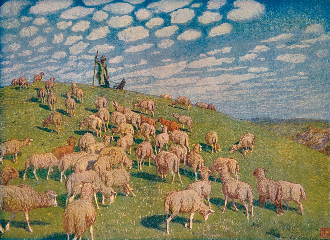 Beite om våren, c1900 1903-1904. av Hans Richard von Volkmann