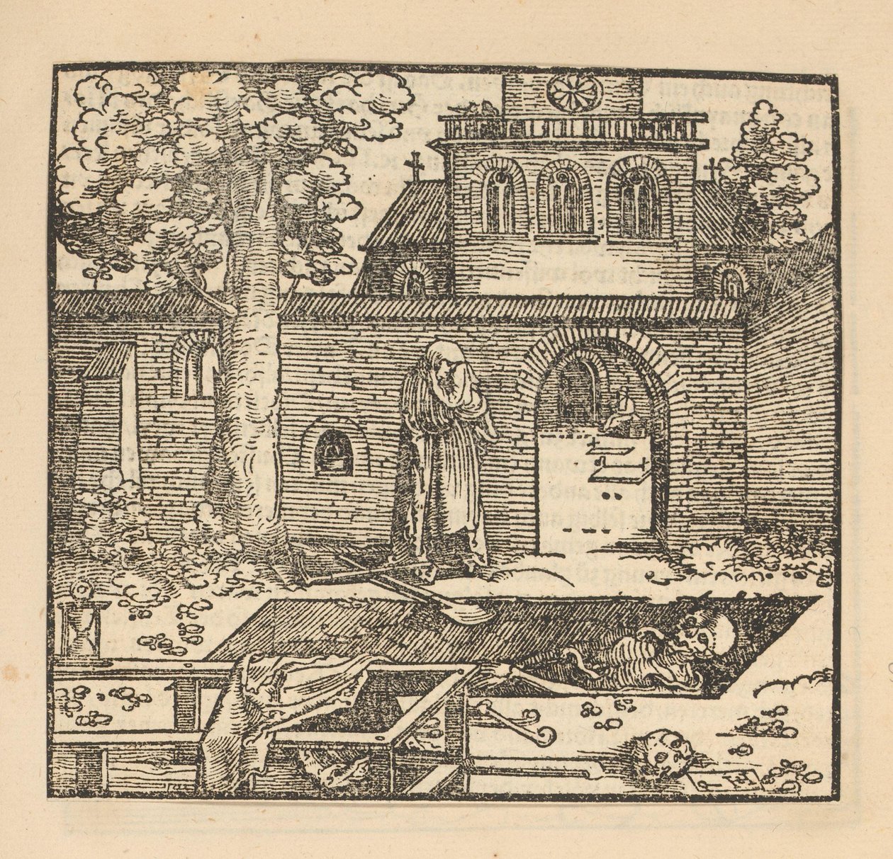 Gråtende kvinne ved en grav av Hans Schäufelein (possibly)