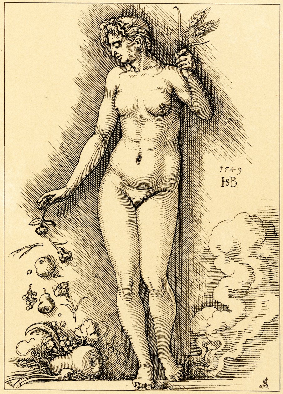 Ceres, strø frukter av Hans Sebald Beham