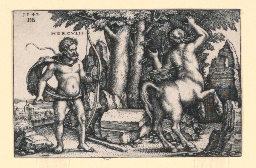 Hercules dreper Nessus av Hans Sebald Beham