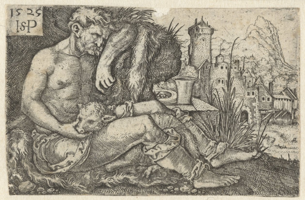 Hyrde og en sau av Hans Sebald Beham