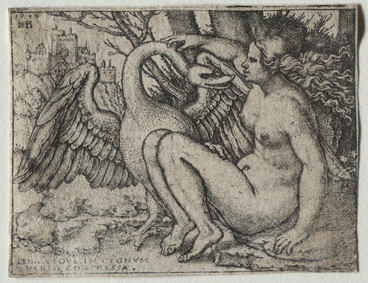Leda og svanen, 1548. av Hans Sebald Beham