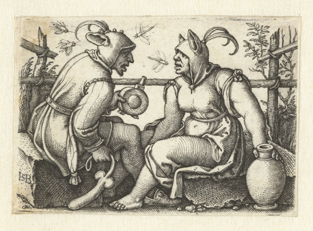 Jester med fallus og hunnnar av Hans Sebald Beham