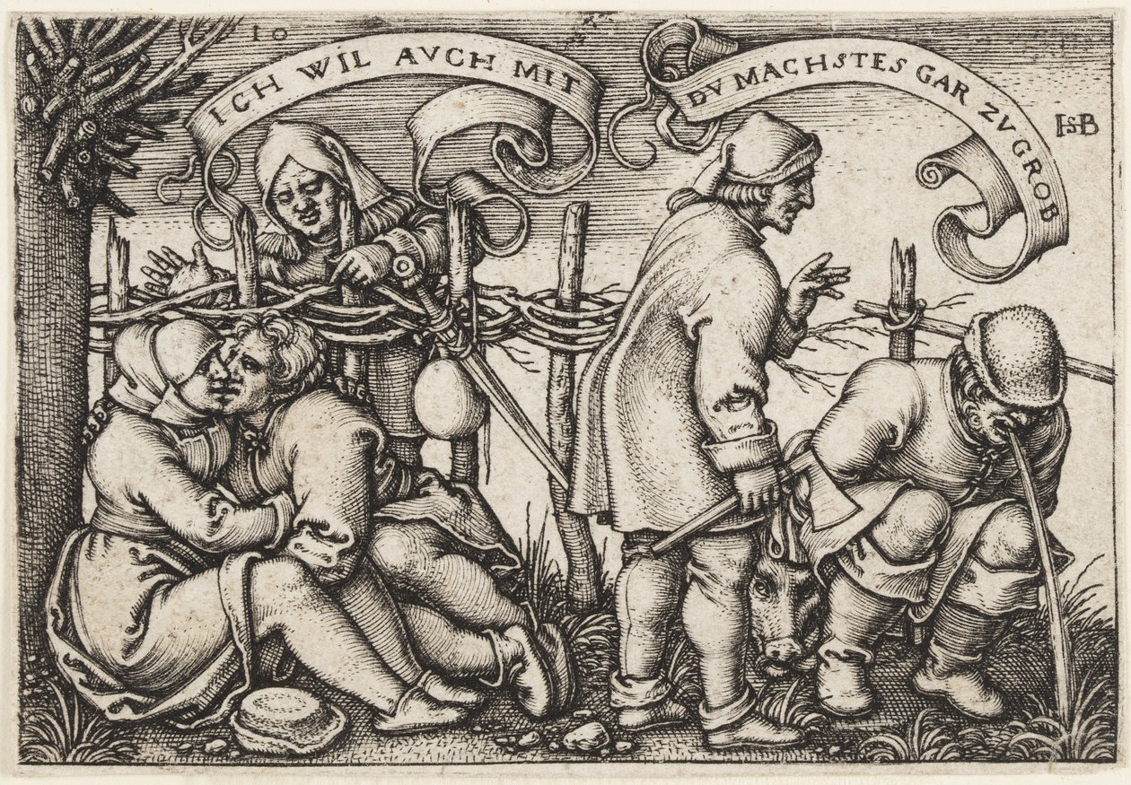 Bønder bak hekken av Hans Sebald Beham