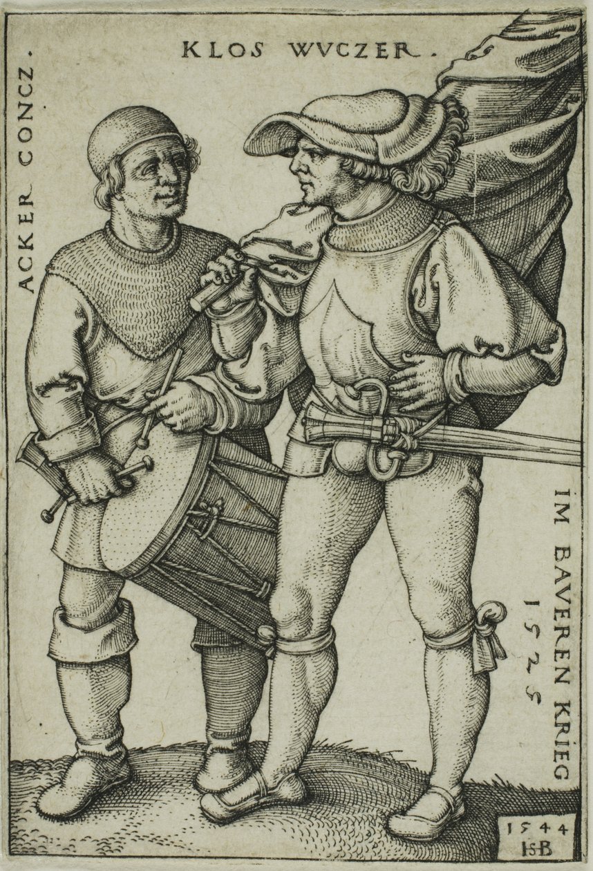 Fanebærer og trommeslager av Hans Sebald Beham