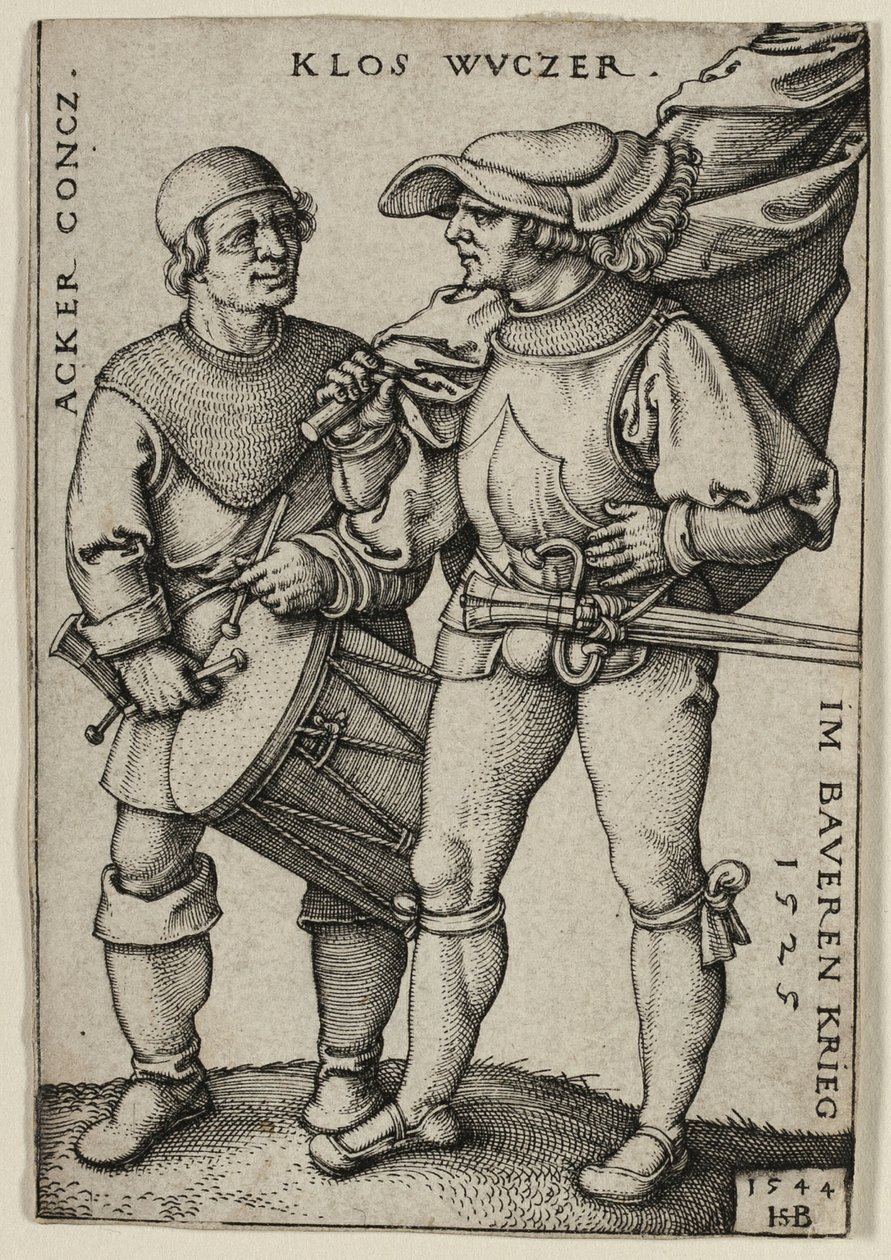 Fanebærer og trommeslager av Hans Sebald Beham