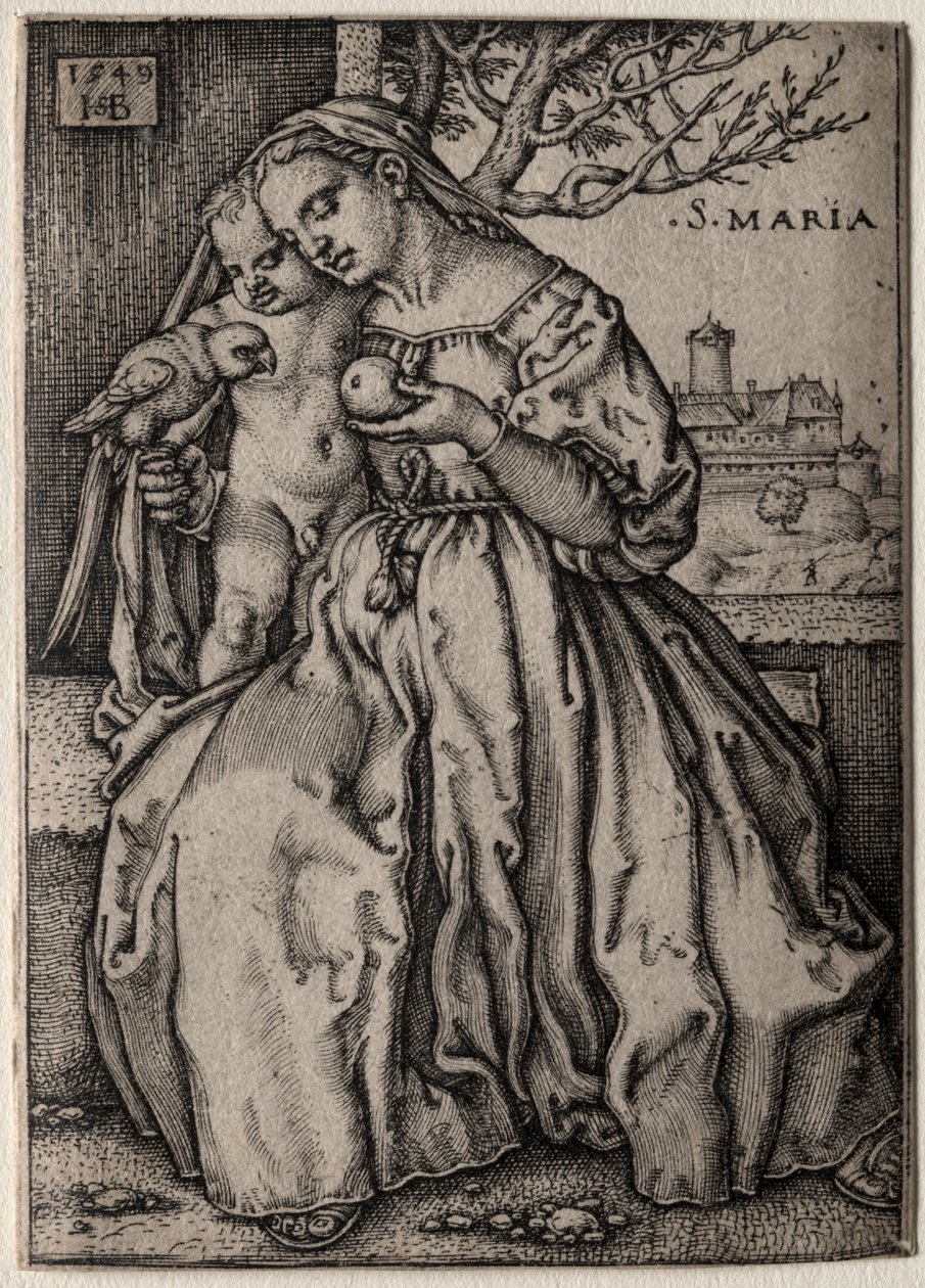 Jomfru med papegøyen, 1549. av Hans Sebald Beham