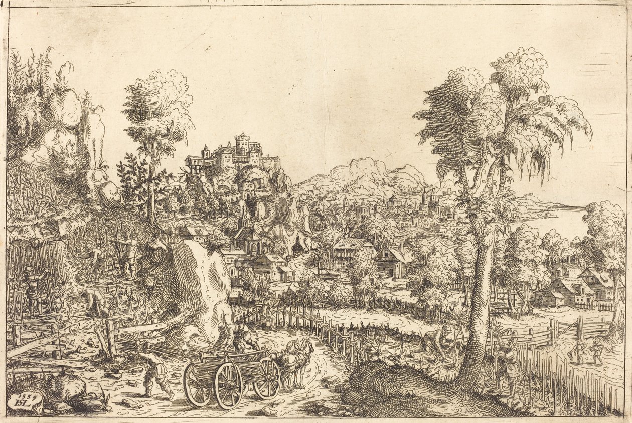 Landskap med en vingård, 1559. av Hans Sebald Lautensack