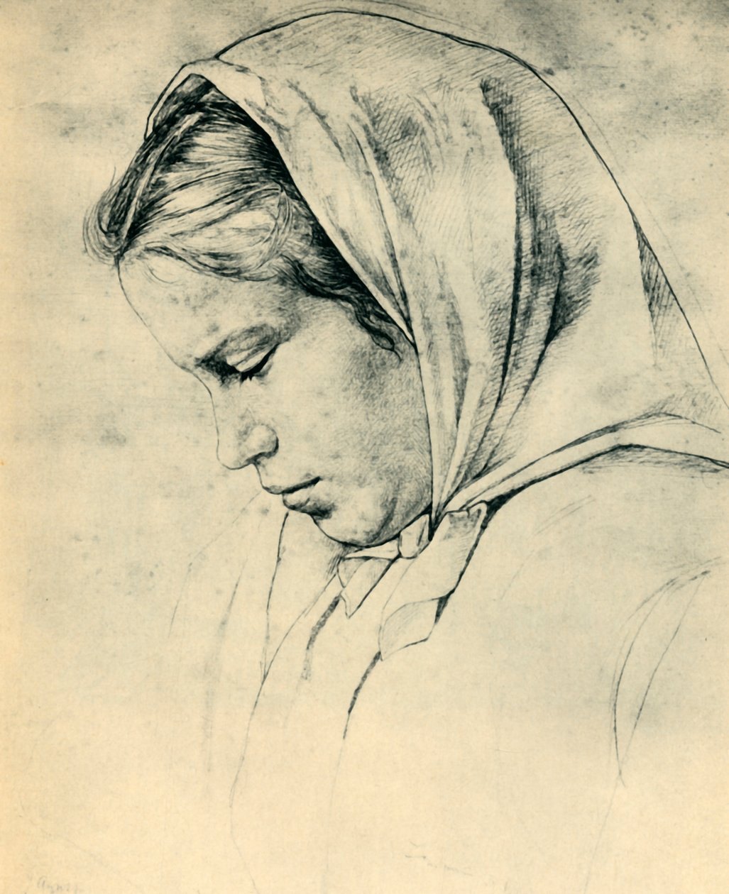 Kunstnerens søster Agathe, 1866, 1943. av Hans Thoma