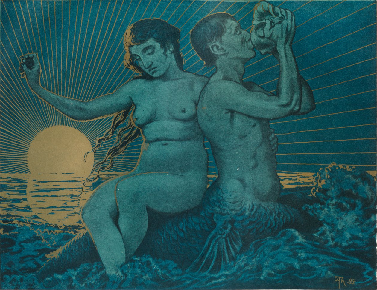 Triton og Nereide, 1895 av Hans Thoma