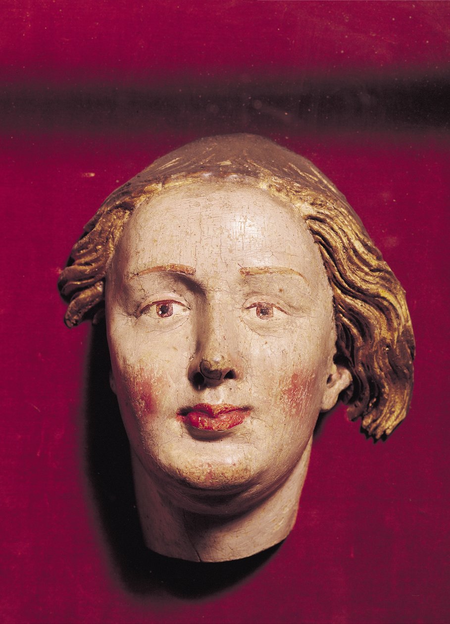 Hodet til en helgen, ca. 1520 (malt tre) av Hans Weiditz