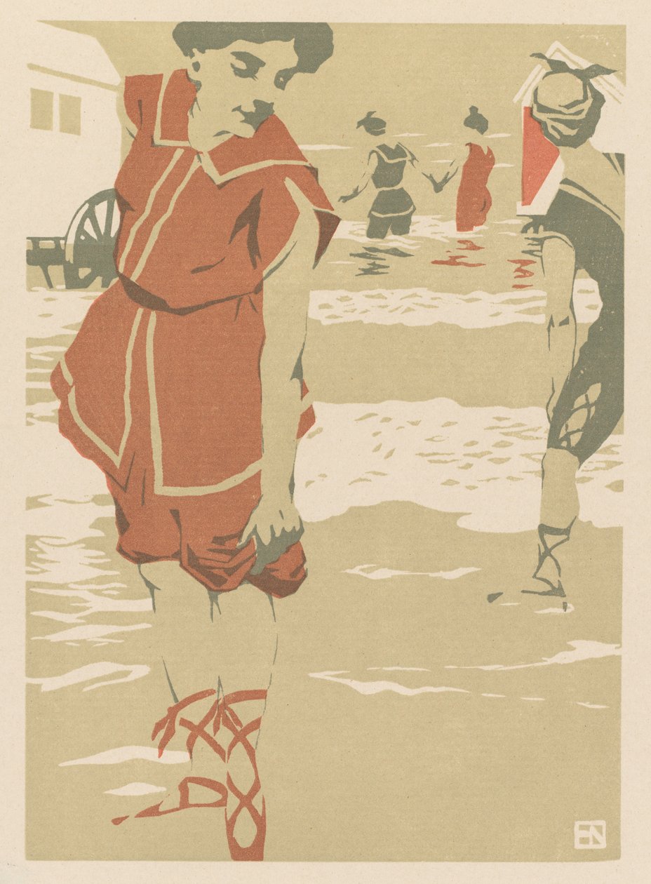 Badende, c. 1900. av Hans von Newmann