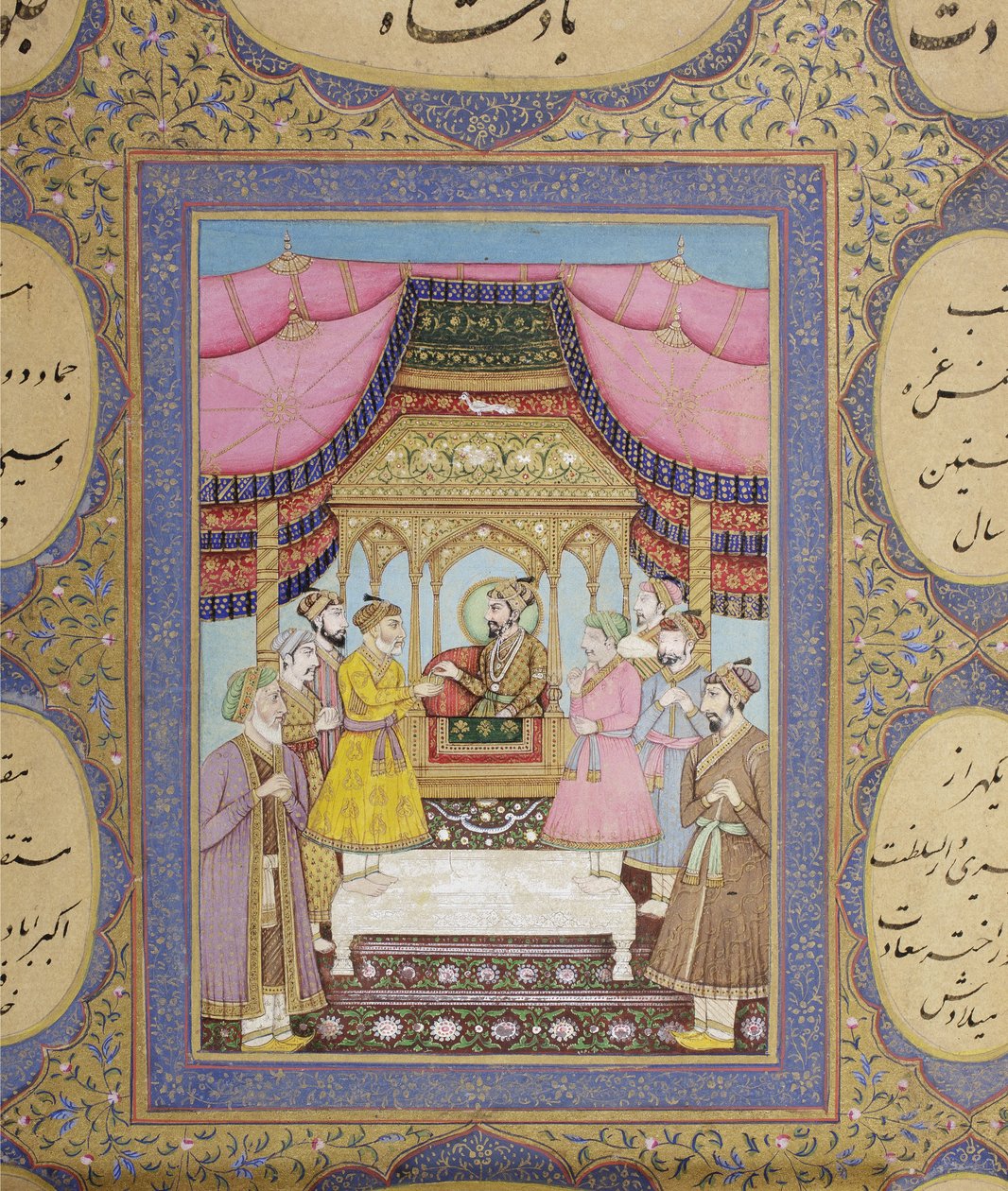 Album med Mughal-dynastisk genealogi, 1855 (ugjennomsiktig wc og gull på papir) av Haqim Ahasan Ullah Khan