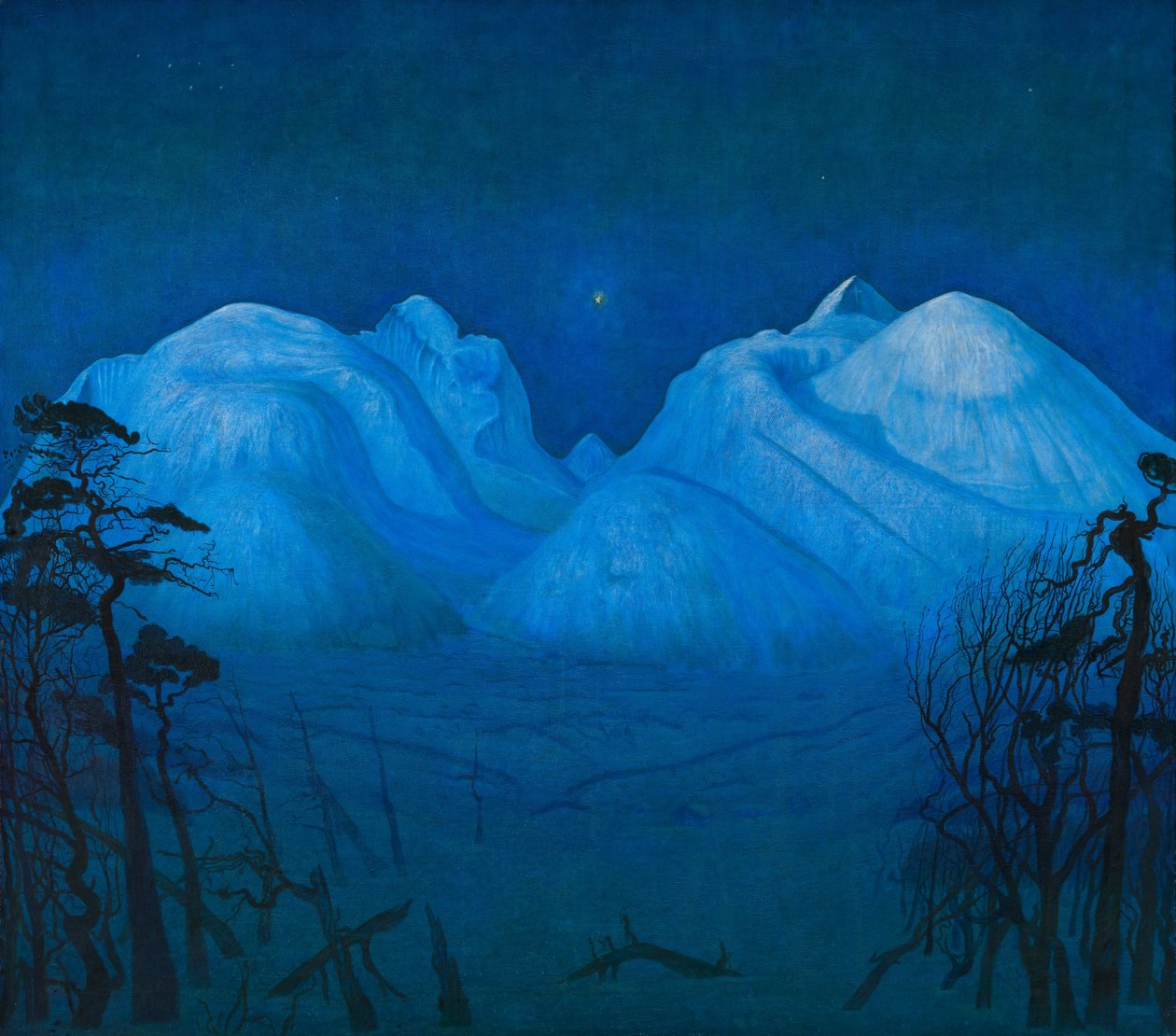 Vinternatt i fjellet av Harald Oscar Sohlberg