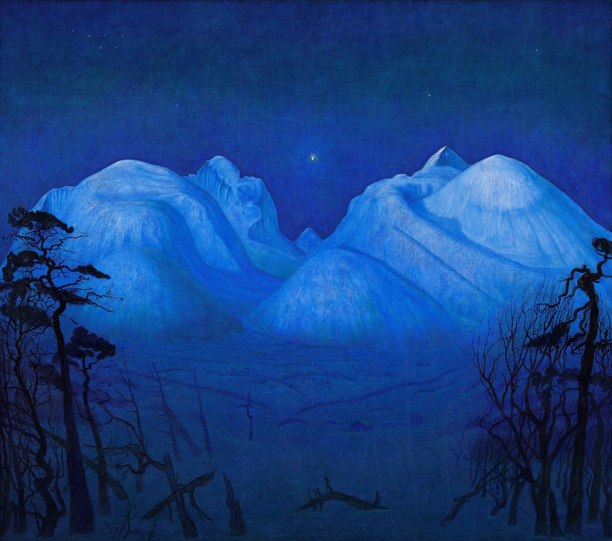 Vinternatt i fjellet av Harald Oscar Sohlberg