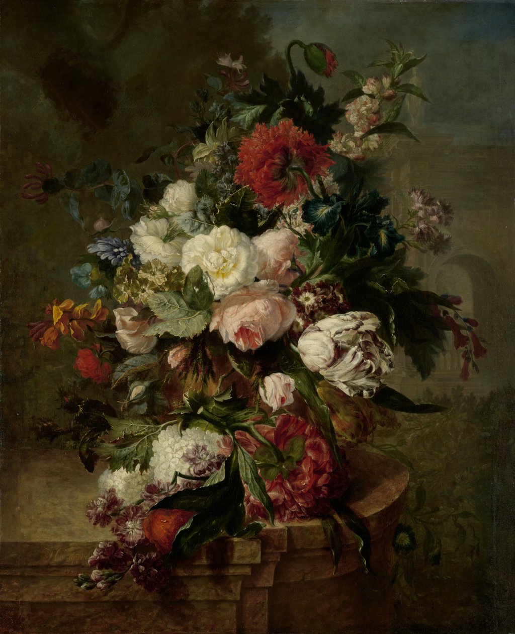 Stilleben med blomster av Harmanus Uppink