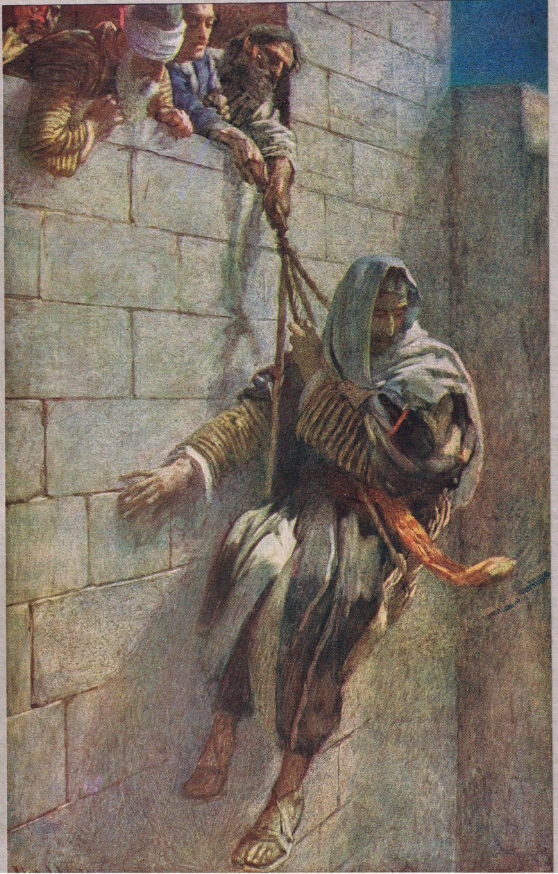 St Paul rømmer fra Damaskus av Harold Copping