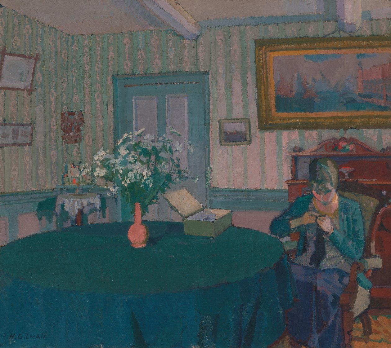 Sylvia Darning av Harold Gilman