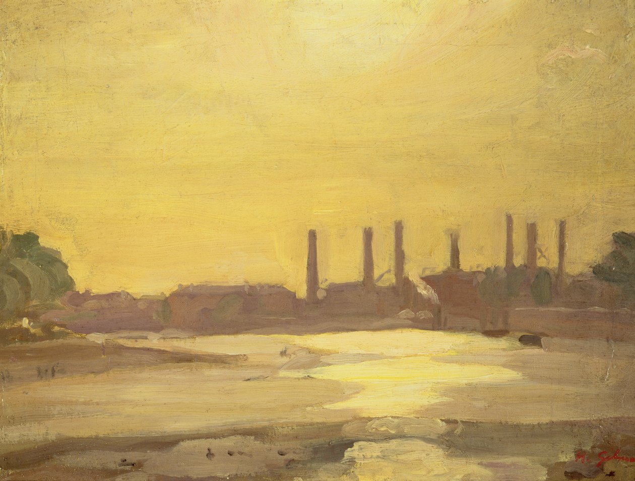 Themsen i Chelsea av Harold Gilman