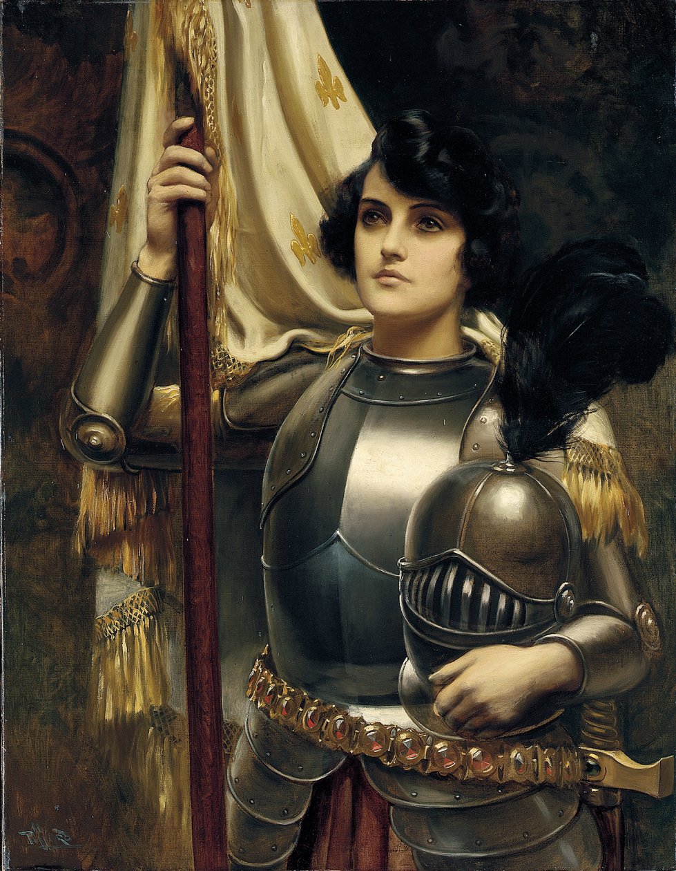 Joan of Arc (olje på lerret) av Harold Hume Piffard