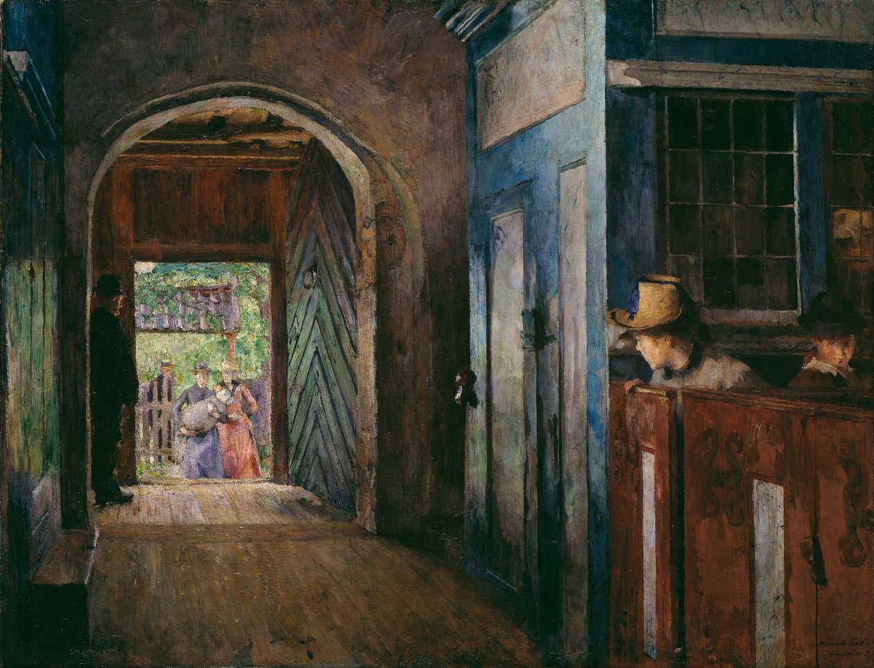 Dåp i Tanum kirke av Harriet Backer