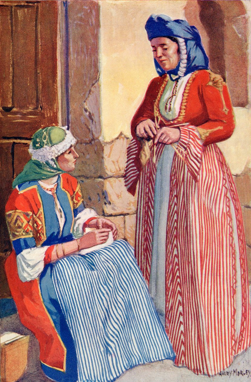 Kvinner fra Nasaret i gallakjole, ca. 1910 av Harry Morley