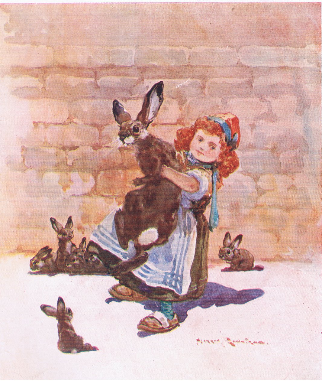 En armfull (fargelitho) av Harry Rountree