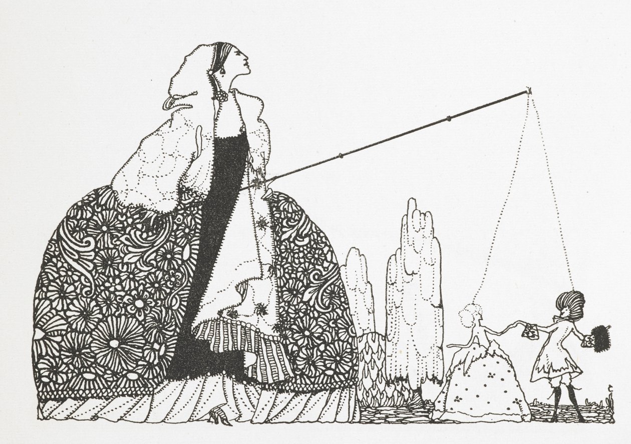 En kvinne som dukkemester. av Harry Clarke