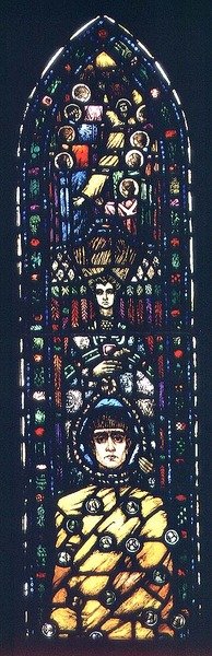 Den ulykkelige Judas (farget glass) av Harry Clarke