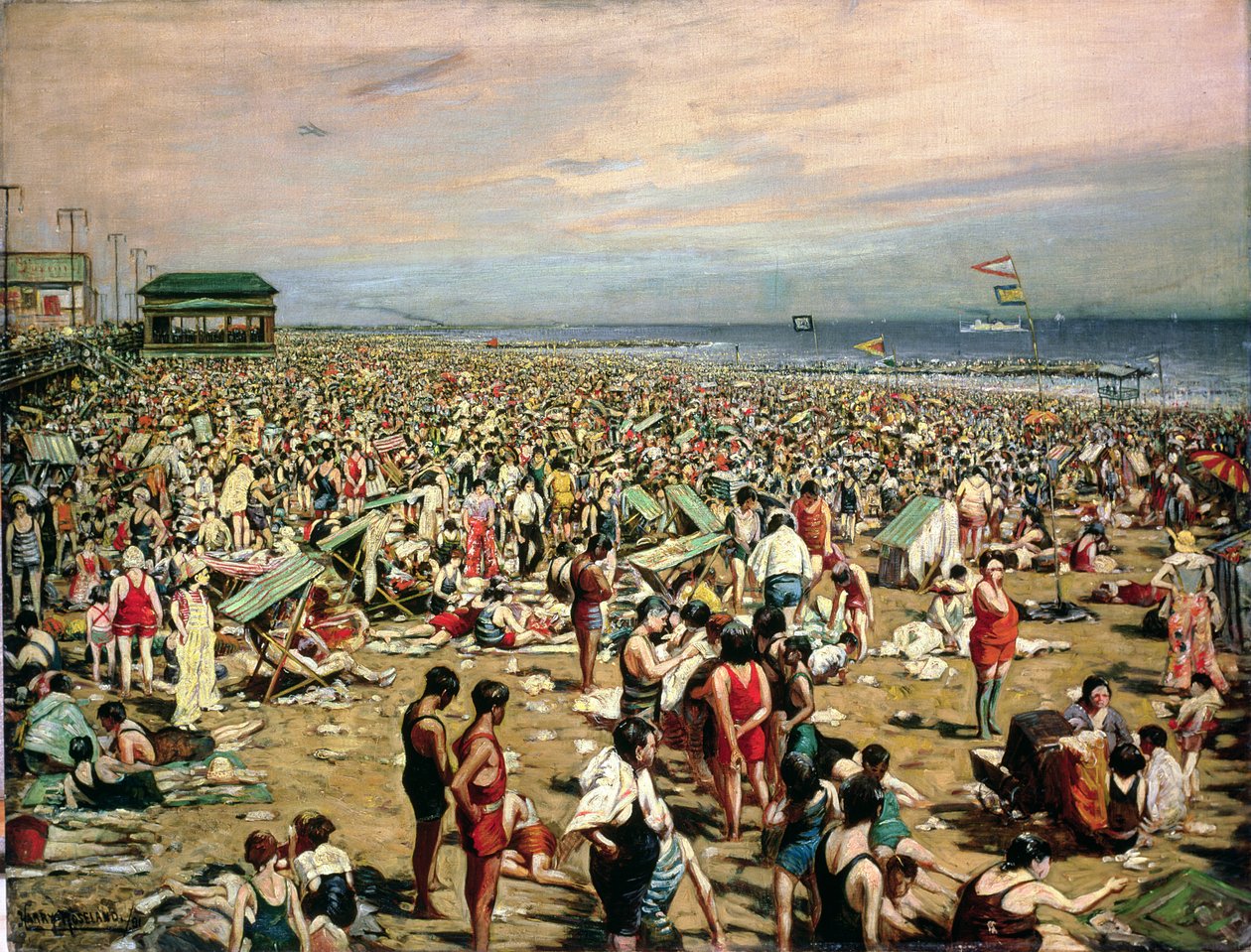 Strandscene, Coney Island av Harry Herman Roseland