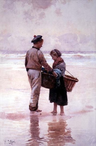 Bretonske fiskebarn av Hector Caffieri