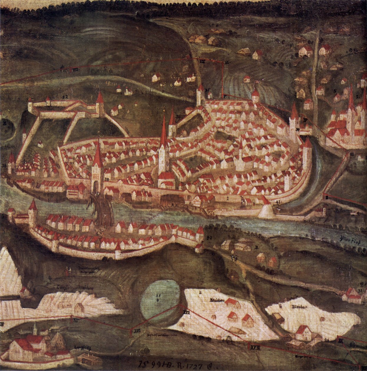 Utsikt over byen Kempten av Heinrich Beusch