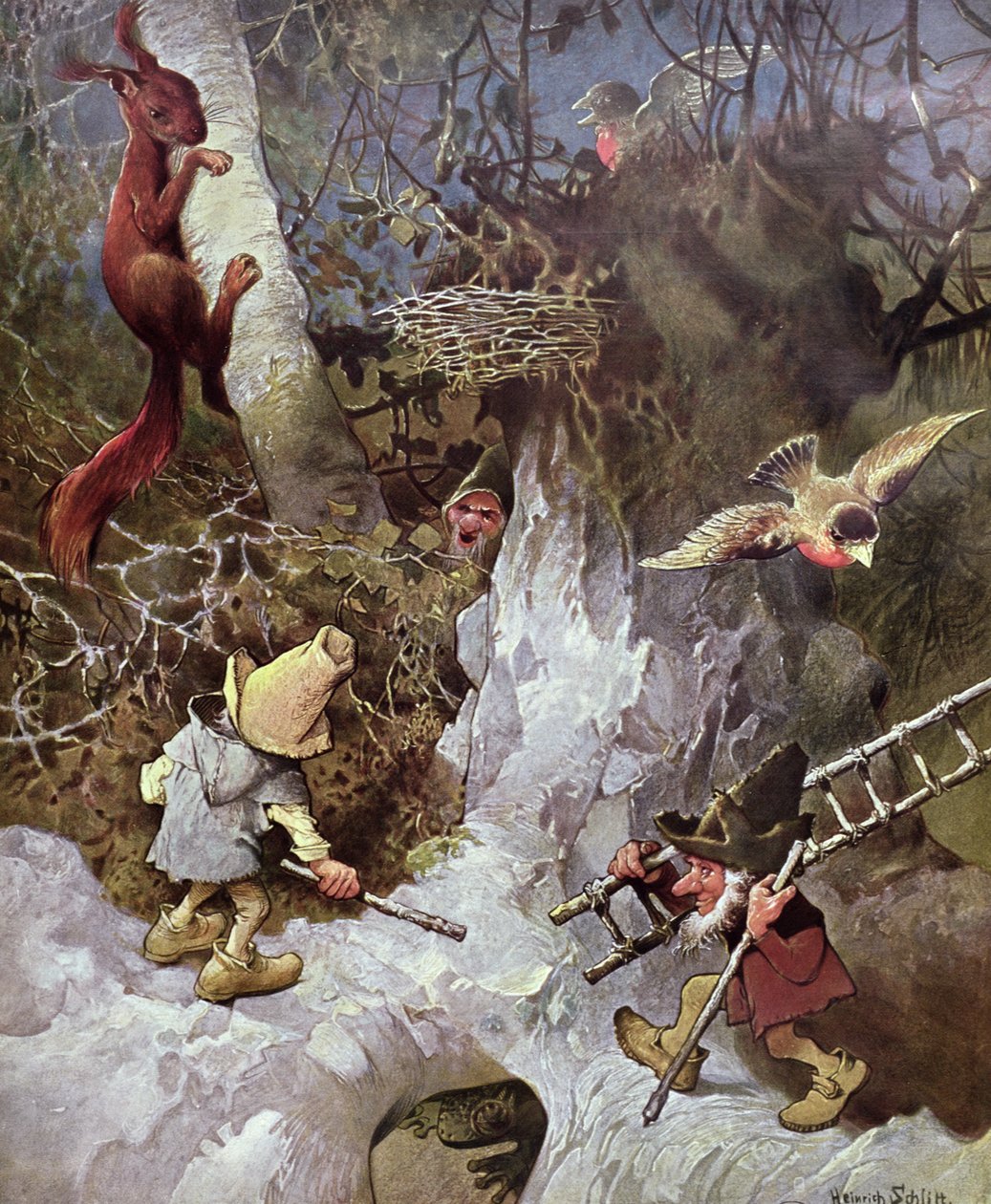 Gnomes (fargegravering) av Heinrich Schlitt