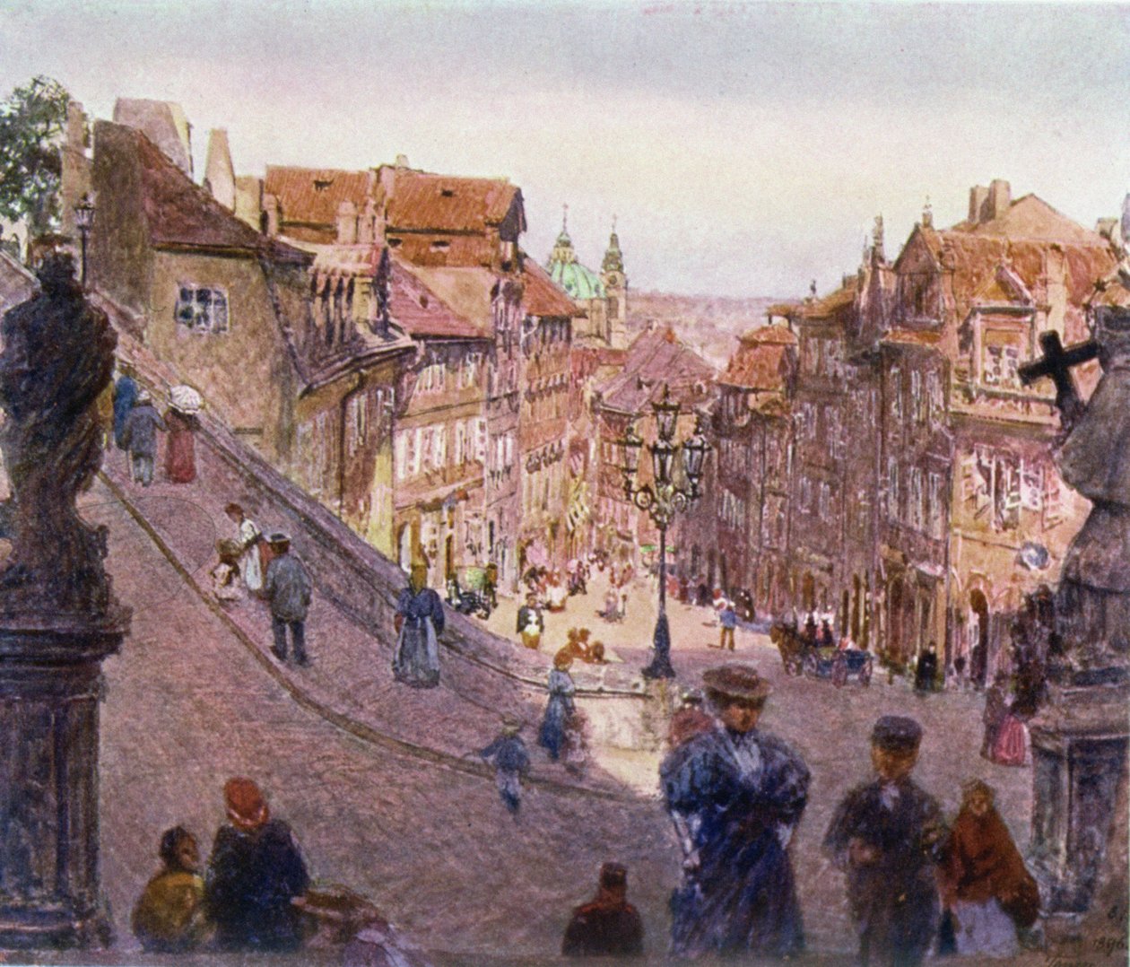 Nerudova Street, Praha, 1909 av Heinrich Tomec
