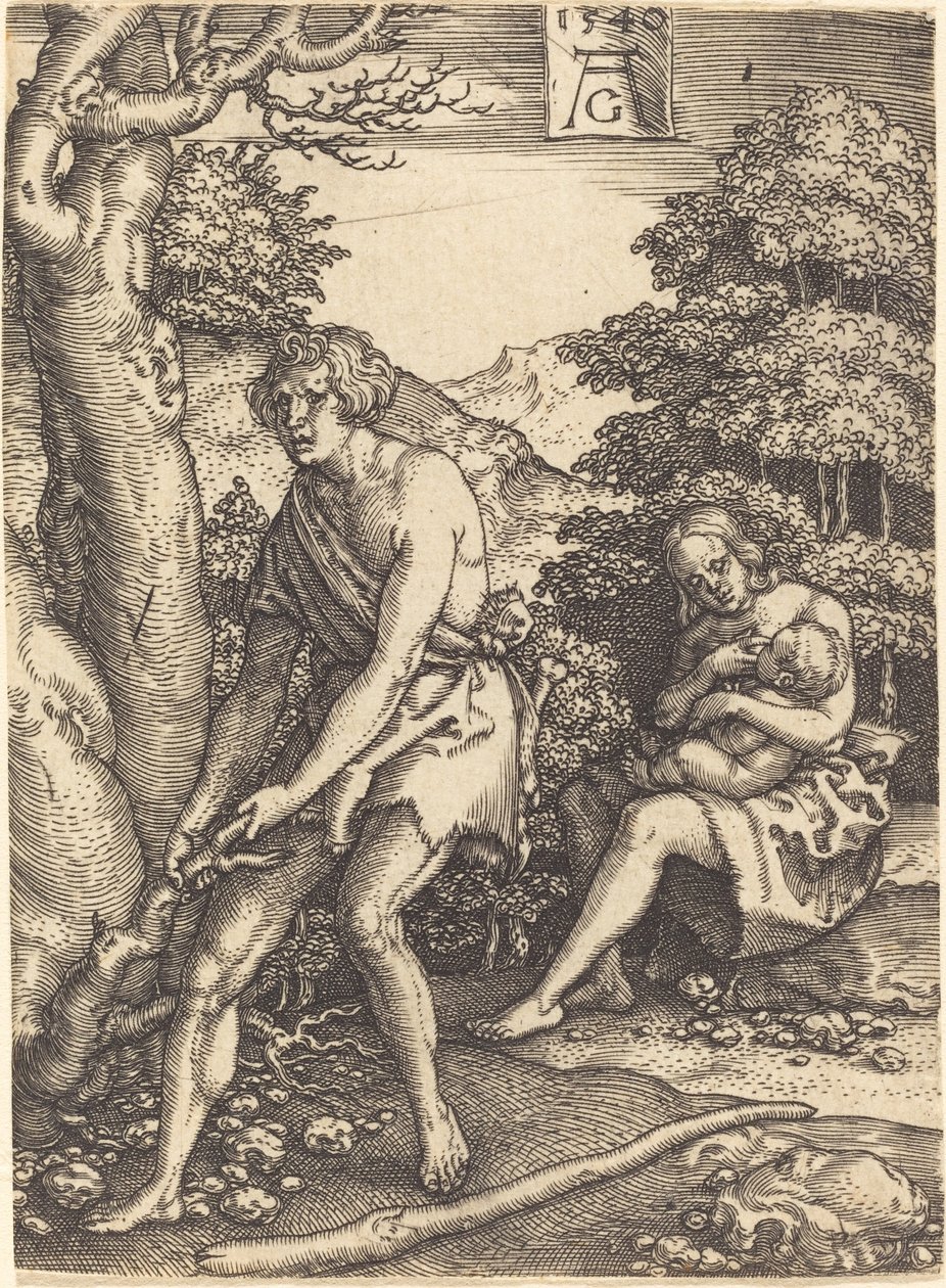 Adam og Eva på jobb av Heinrich Aldegrever